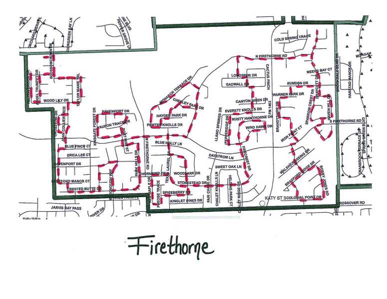 Firethorne Route Map